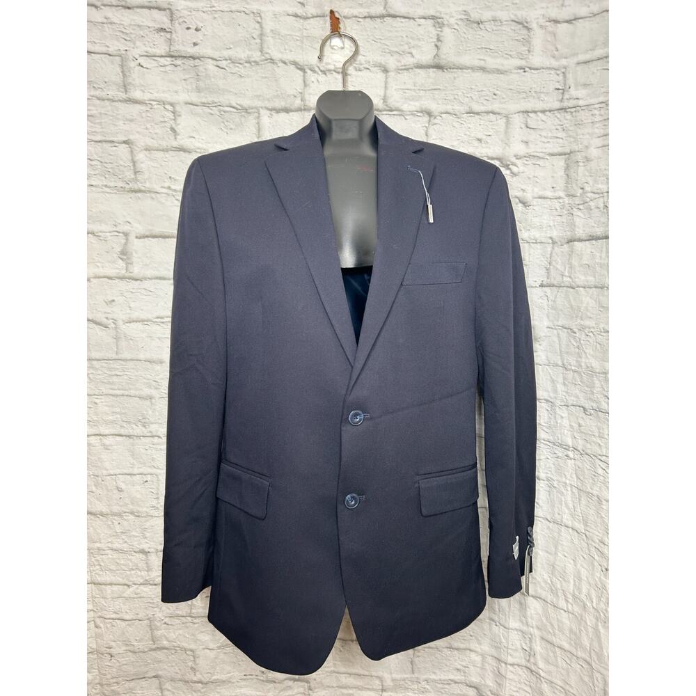 Michael Kors Mens Classic fit Suit Jacket Blazer 40 R Navy Blue Solid Stretch